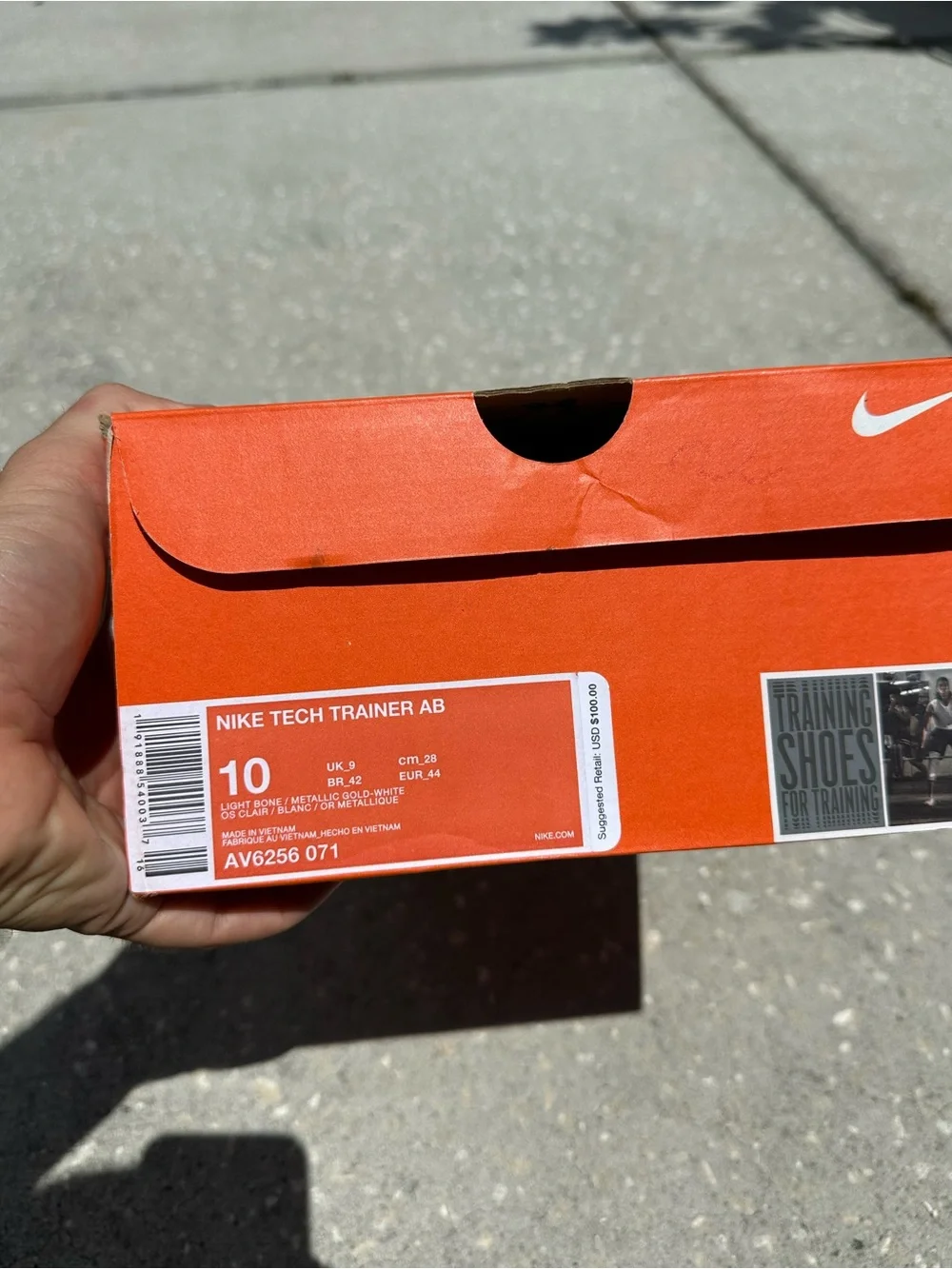 Size 10 - Nike Tech Trainer PE Antonio Brown, AV6256-071, Clean